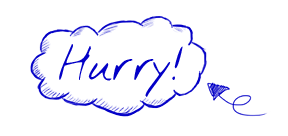 Hurry - Hand Drawn Blue